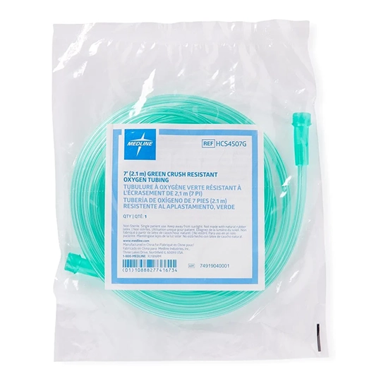 14' Oxygen Tubing Green